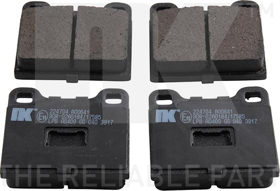 NK 224704 - Brake Pad Set, disc brake autospares.lv