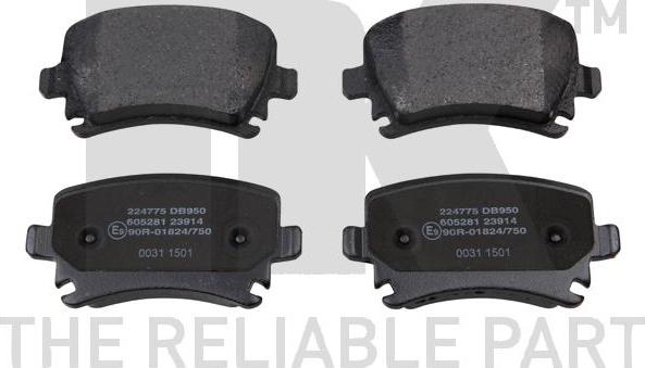 NK 224 775 - Brake Pad Set, disc brake autospares.lv