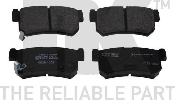 NK 225011 - Brake Pad Set, disc brake autospares.lv