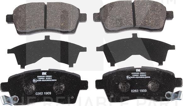 NK 225228 - Brake Pad Set, disc brake autospares.lv