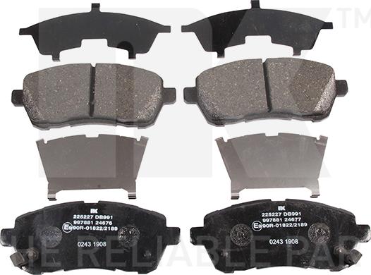 NK 225227 - Brake Pad Set, disc brake autospares.lv