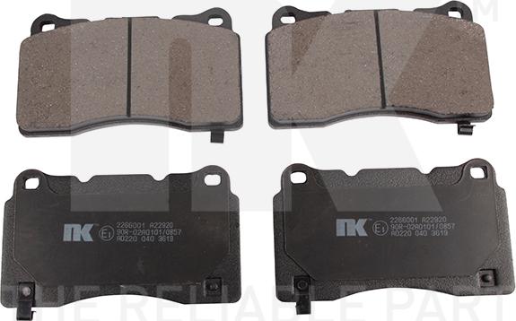 NK 2266001 - Brake Pad Set, disc brake autospares.lv