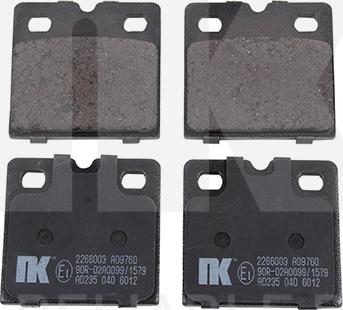 NK 2266003 - Brake Pad Set, disc brake autospares.lv