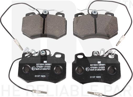 NK 221924 - Brake Pad Set, disc brake autospares.lv