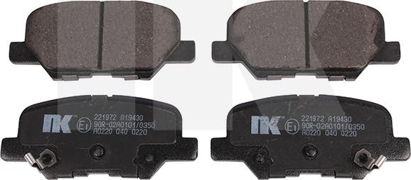 NK 221972 - Brake Pad Set, disc brake autospares.lv