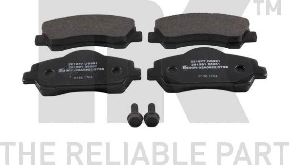 NK 221977 - Brake Pad Set, disc brake autospares.lv