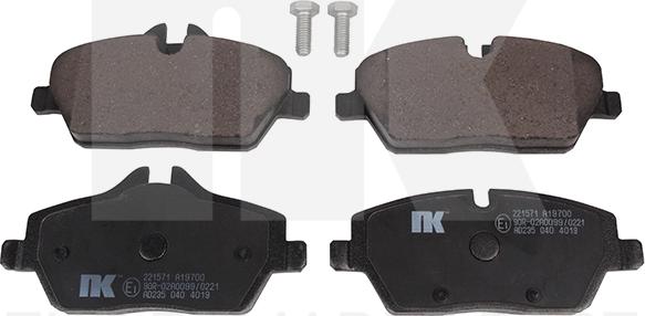 NK 221571 - Brake Pad Set, disc brake autospares.lv