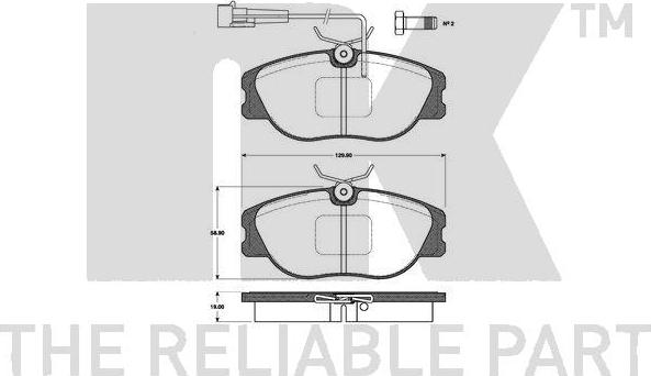 NK 221014 - Brake Pad Set, disc brake autospares.lv