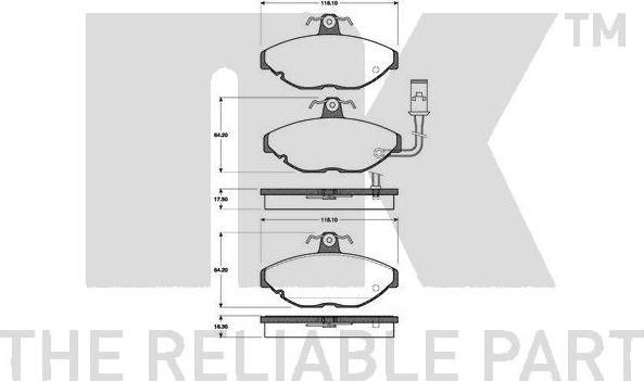 NK 221207 - Brake Pad Set, disc brake autospares.lv