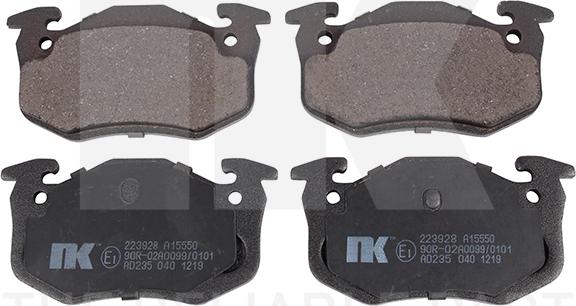 NK 223928 - Brake Pad Set, disc brake autospares.lv