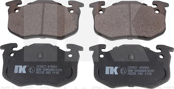NK 223927 - Brake Pad Set, disc brake autospares.lv