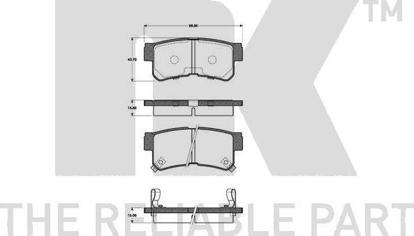 NK 223422 - Brake Pad Set, disc brake autospares.lv