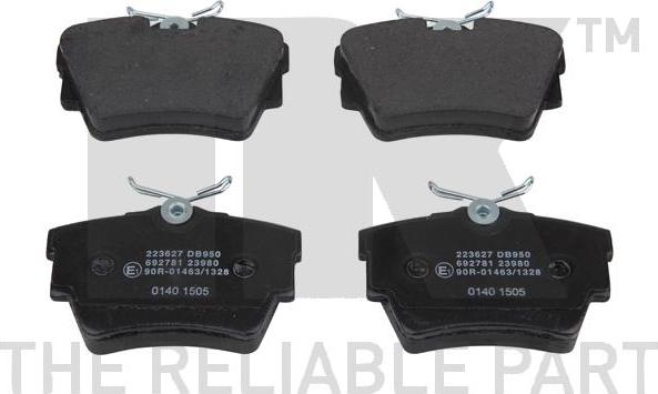 NK 223627 - Brake Pad Set, disc brake autospares.lv