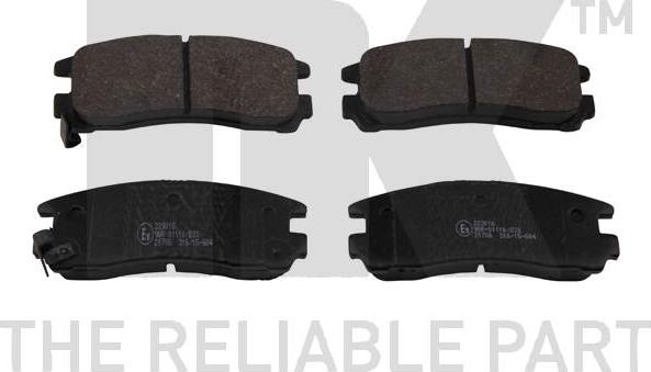 NK 223016 - Brake Pad Set, disc brake autospares.lv