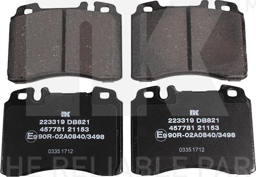 NK 223319 - Brake Pad Set, disc brake autospares.lv