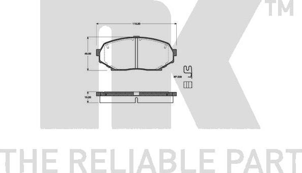 NK 223254 - Brake Pad Set, disc brake autospares.lv