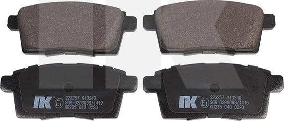 NK 223 257 - Brake Pad Set, disc brake autospares.lv