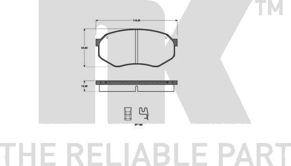 NK 223216 - Brake Pad Set, disc brake autospares.lv