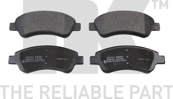 NK 223741 - Brake Pad Set, disc brake autospares.lv