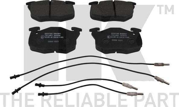 NK 223720 - Brake Pad Set, disc brake autospares.lv