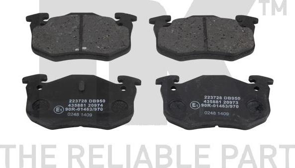 NK 223728 - Brake Pad Set, disc brake autospares.lv