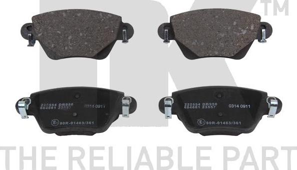 NK 222554 - Brake Pad Set, disc brake autospares.lv