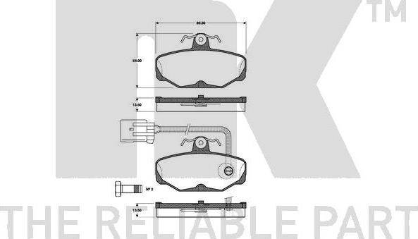 NK 222532 - Brake Pad Set, disc brake autospares.lv