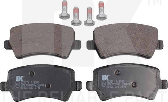 NK 222571 - Brake Pad Set, disc brake autospares.lv