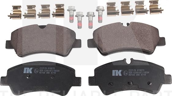 NK 222578 - Brake Pad Set, disc brake autospares.lv