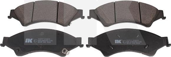 NK 222577 - Brake Pad Set, disc brake autospares.lv