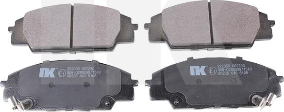 NK 222655 - Brake Pad Set, disc brake autospares.lv