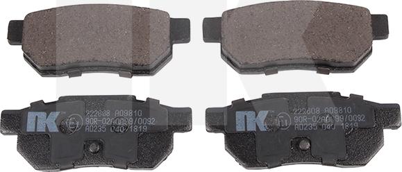 NK 222608 - Brake Pad Set, disc brake autospares.lv