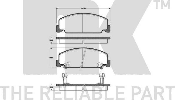 NK 222616 - Brake Pad Set, disc brake autospares.lv