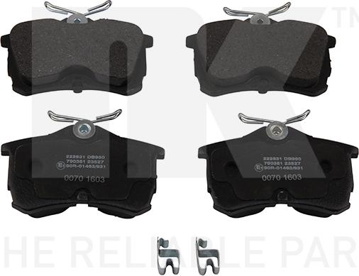 NK 222631 - Brake Pad Set, disc brake autospares.lv