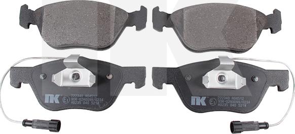 NK 222340 - Brake Pad Set, disc brake autospares.lv