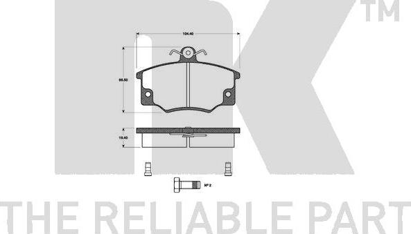 NK 222316 - Brake Pad Set, disc brake autospares.lv