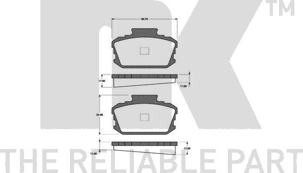 NK 222201 - Brake Pad Set, disc brake autospares.lv