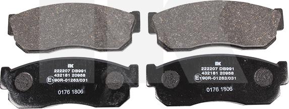 NK 222207 - Brake Pad Set, disc brake autospares.lv