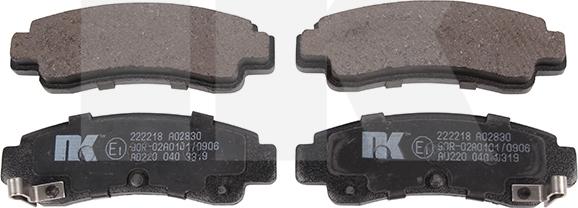 NK 222218 - Brake Pad Set, disc brake autospares.lv