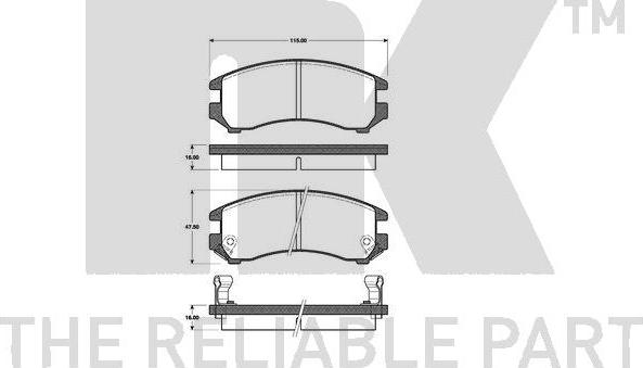 NK 222217 - Brake Pad Set, disc brake autospares.lv