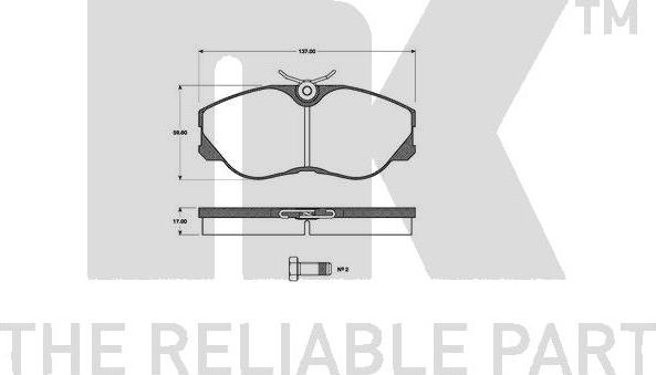 NK 222235 - Brake Pad Set, disc brake autospares.lv