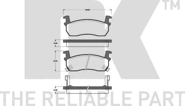 NK 222224 - Brake Pad Set, disc parking brake autospares.lv