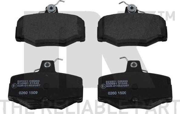 NK 222221 - Brake Pad Set, disc brake autospares.lv