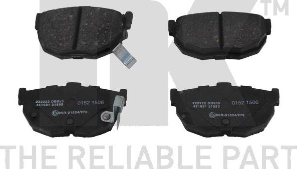 NK 222222 - Brake Pad Set, disc brake autospares.lv