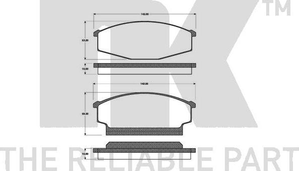 NK 222227 - Brake Pad Set, disc brake autospares.lv