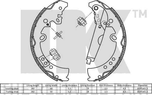 NK 2745801 - Brake Shoe Set autospares.lv