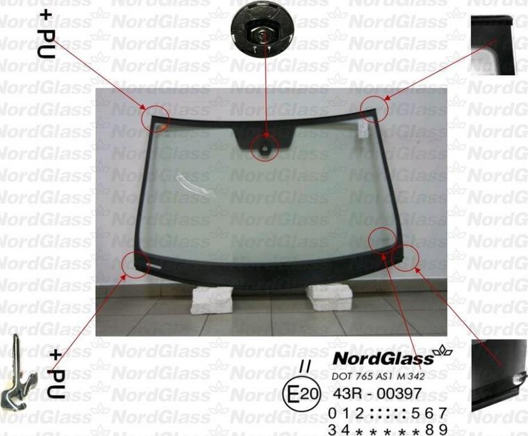 NordGlass 4044828 - Windscreen autospares.lv