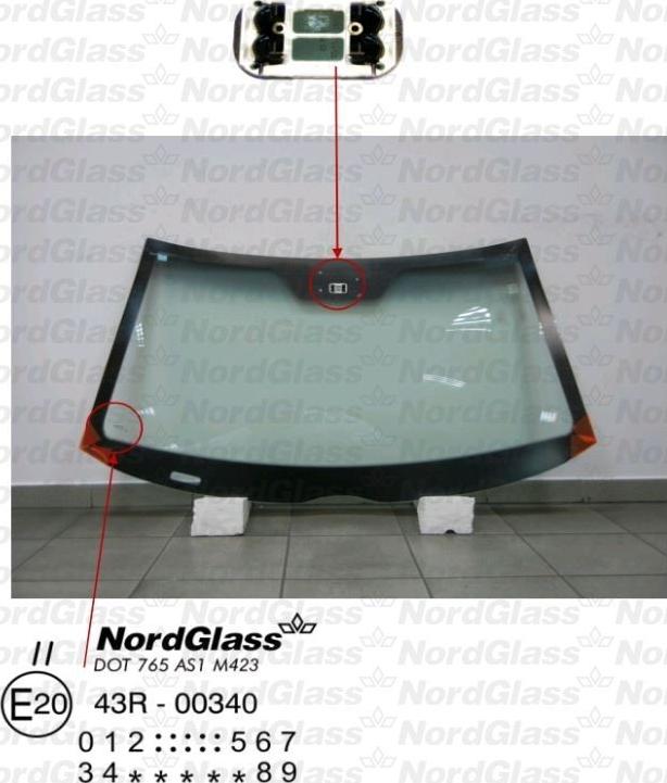 NordGlass 4044245 - Windscreen autospares.lv