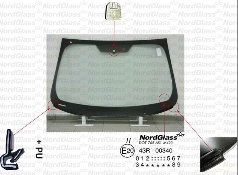 NordGlass 4045201 - Windscreen autospares.lv