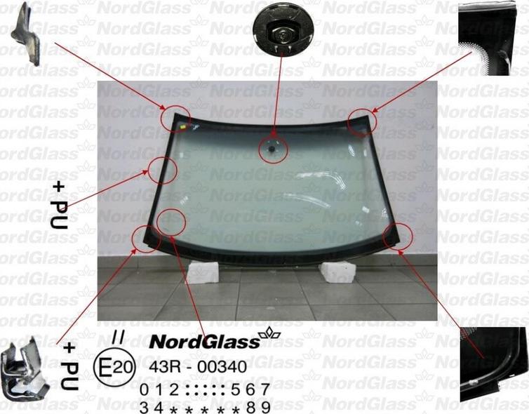 NordGlass 4043386 - Windscreen autospares.lv